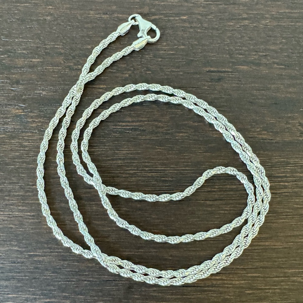 Sterling Silver Rope Chain Necklace
